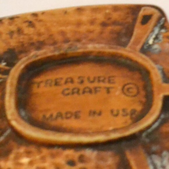 Vintage Treasure Craft Spoon Rest Texas Made In USA Brown Orange Kitchen Decor - Picture 8 of 8